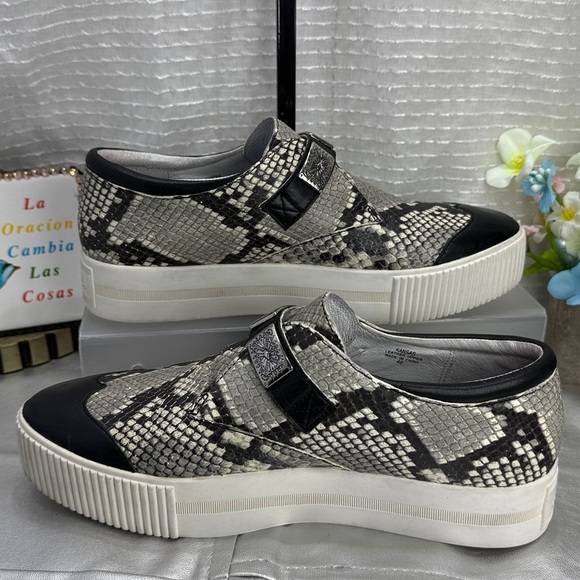 (H2) Ash Kansas Women's Black and White Leather Platform Sneakers, Size 40/9 M - Picture 2 of 14